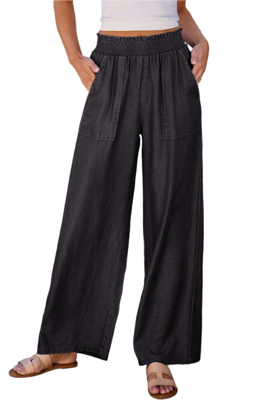 Black High Waist Wide Leg Jeans - Catherine Martin