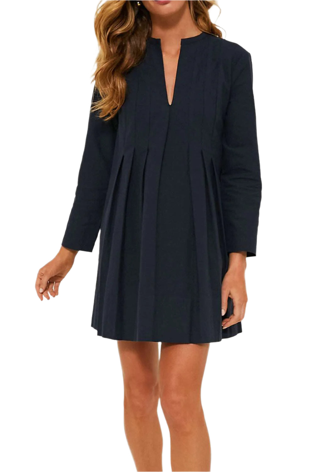 Dark Blue Pleated Short Dress - Catherine Martin