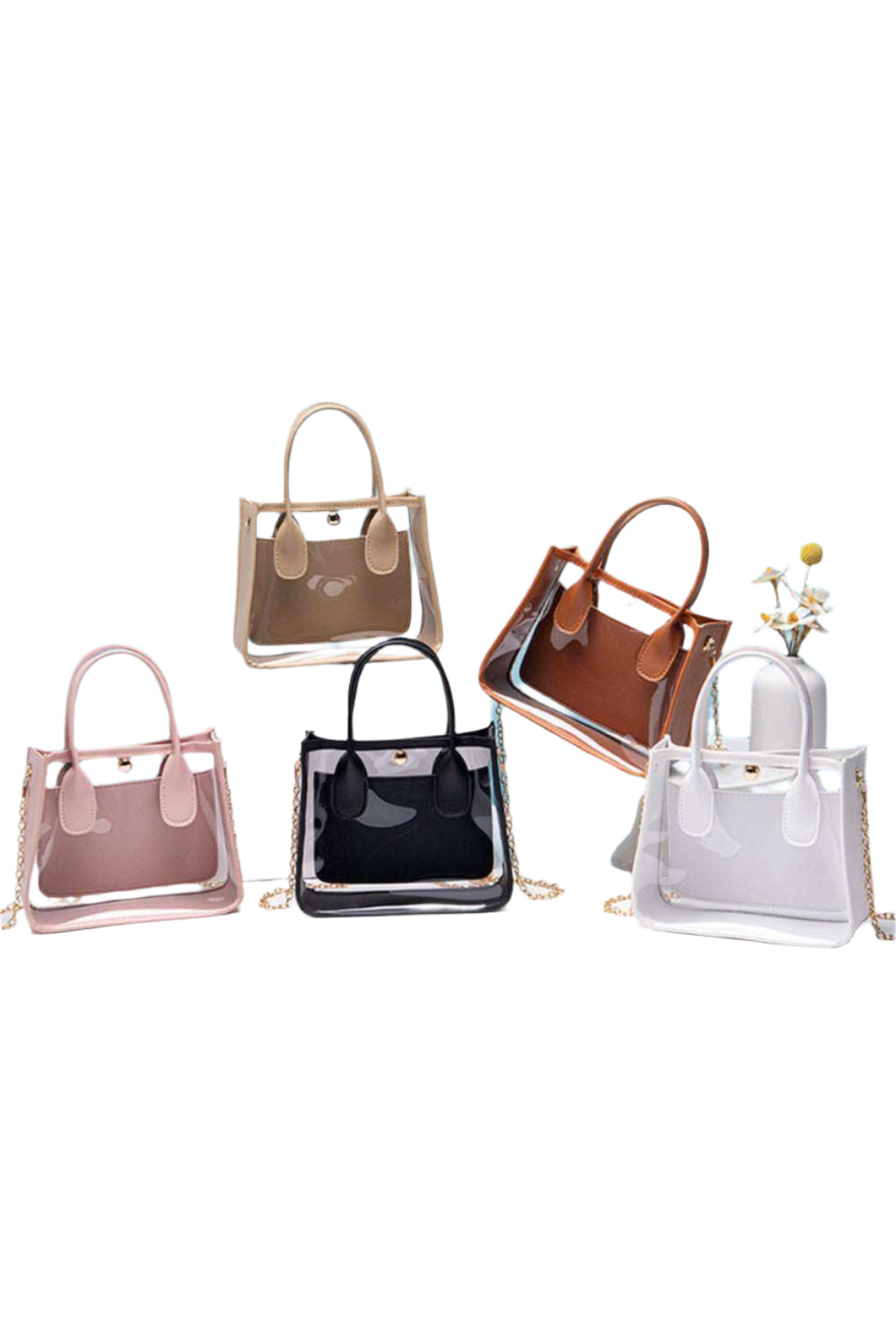 Black Chain Strap Clear Shoulder Bag - Catherine Martin