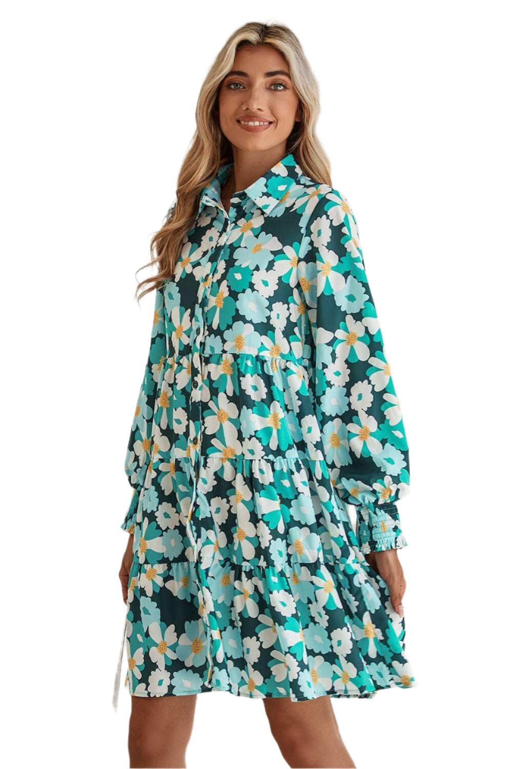 Green Floral Tiered Dress - Catherine Martin