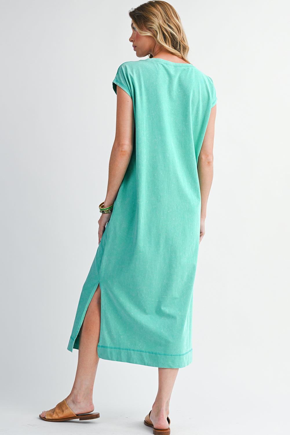 Everyday Cotton Slit Midi Dress