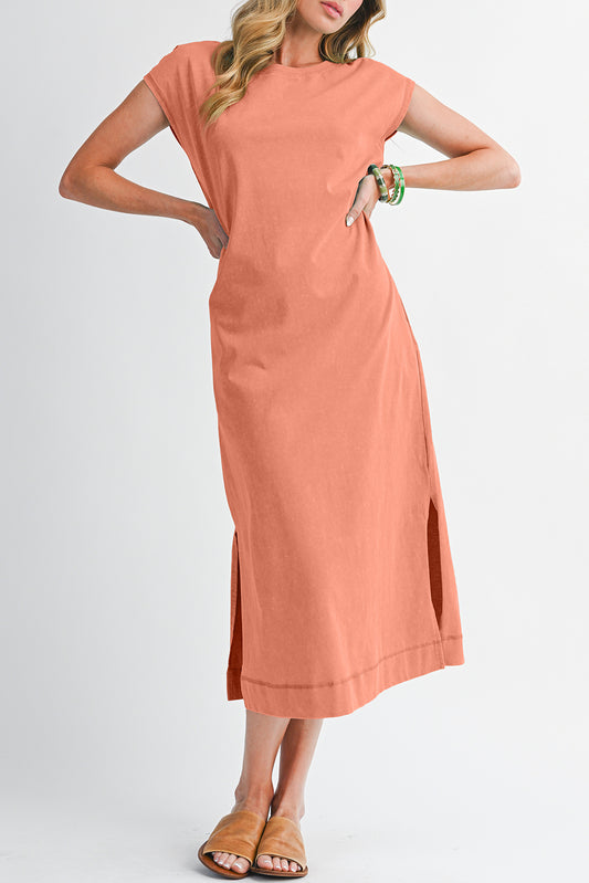 Everyday Cotton Slit Midi Dress