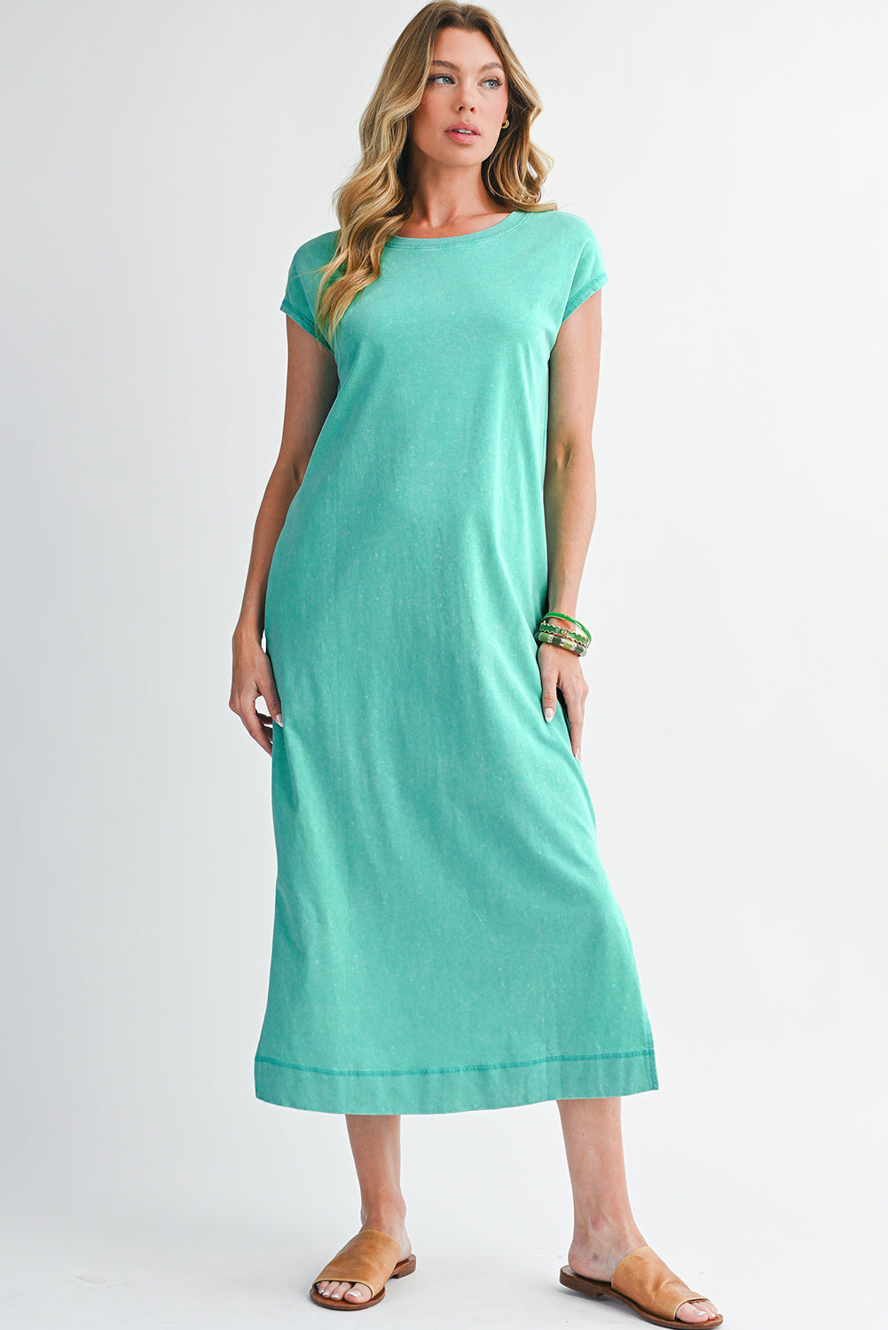 Everyday Cotton Slit Midi Dress