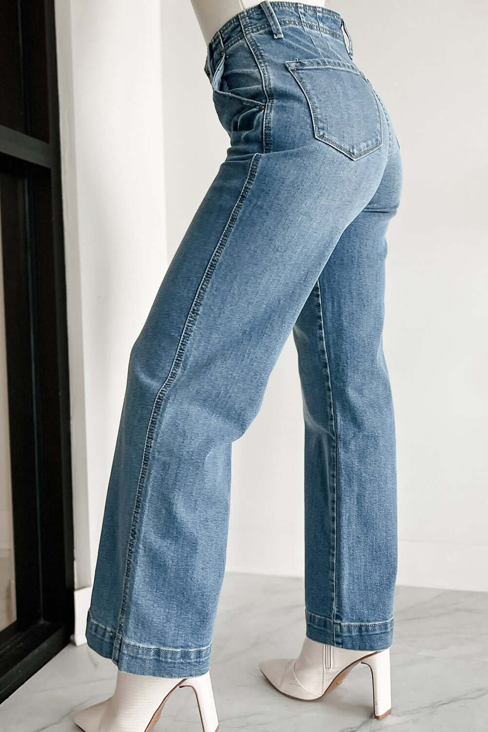 High-Rise Button Front Jeans - Catherine Martin