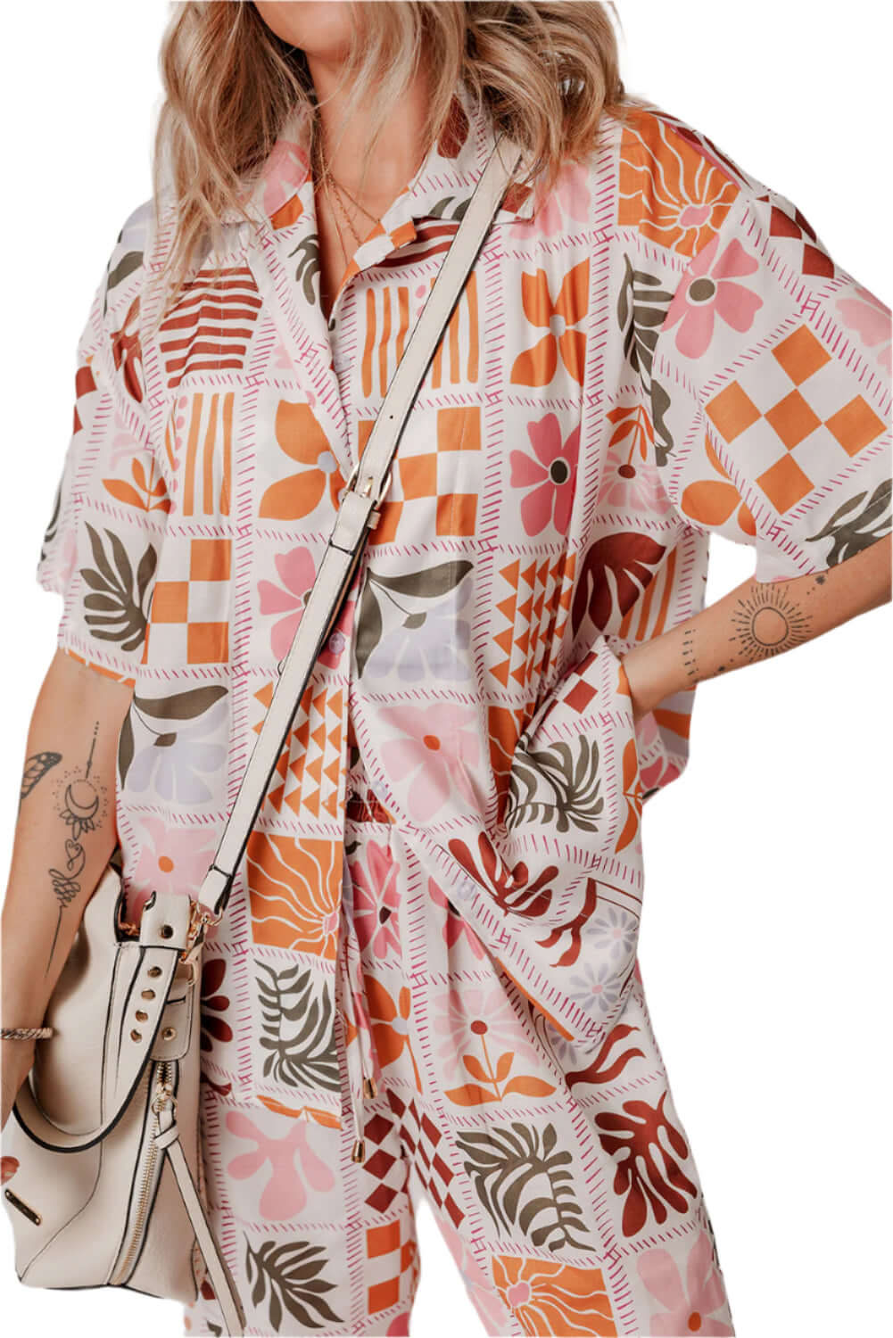 Floral Check Summer Co-ord – Soft Cotton Shirt & Pants