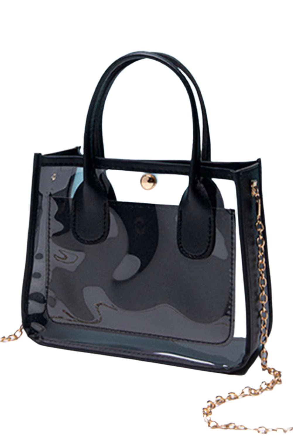 Black Chain Strap Clear Shoulder Bag - Catherine Martin