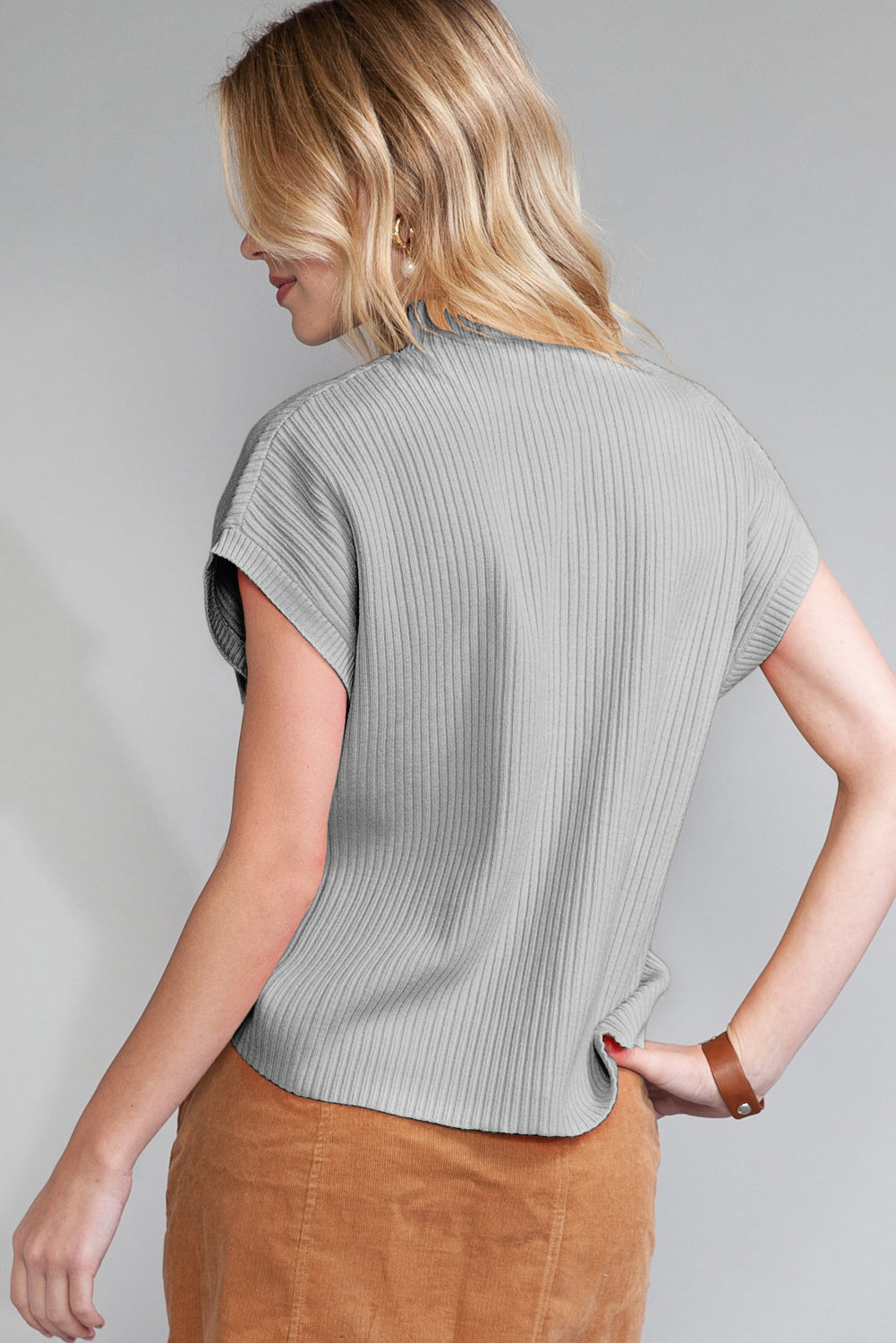 Pink Knit Sweater Short Sleeve