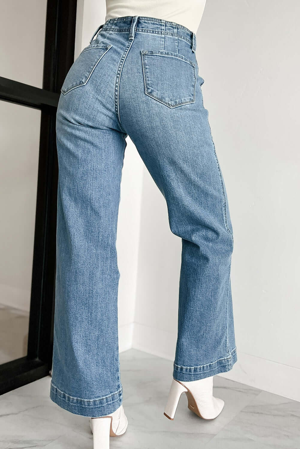 High-Rise Button Front Jeans - Catherine Martin