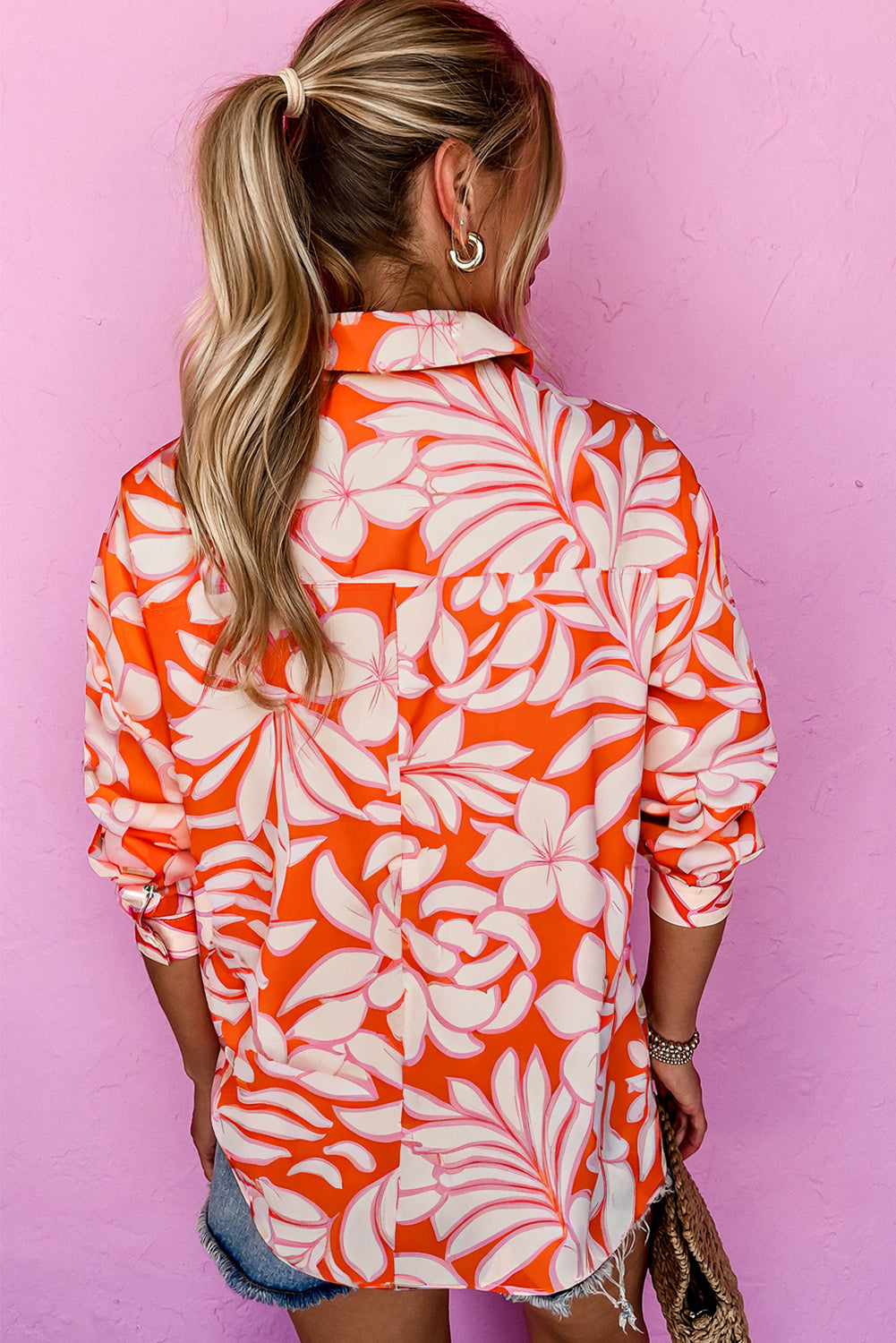 Boho Floral Button-Up Shirt