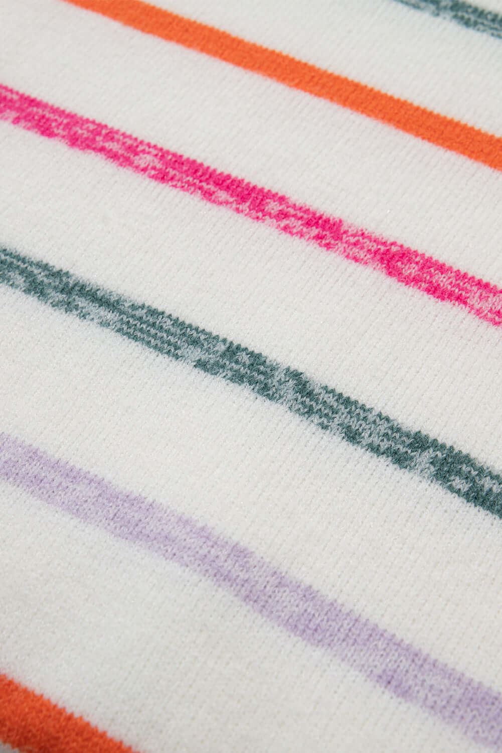 Close-up of soft knit fabric with vibrant stripes.