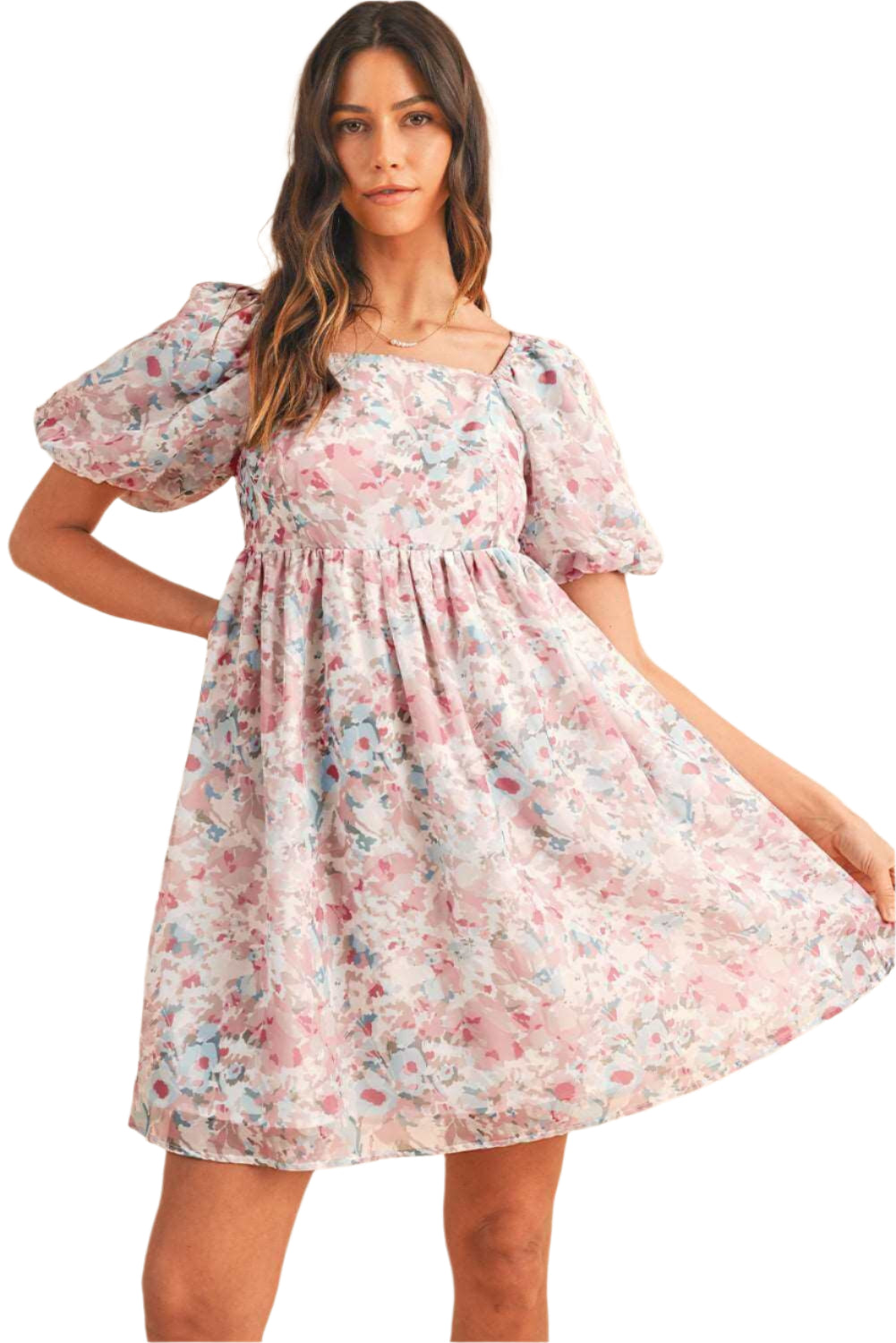 Pink Floral Ruffled Mini Dress - Catherine Martin