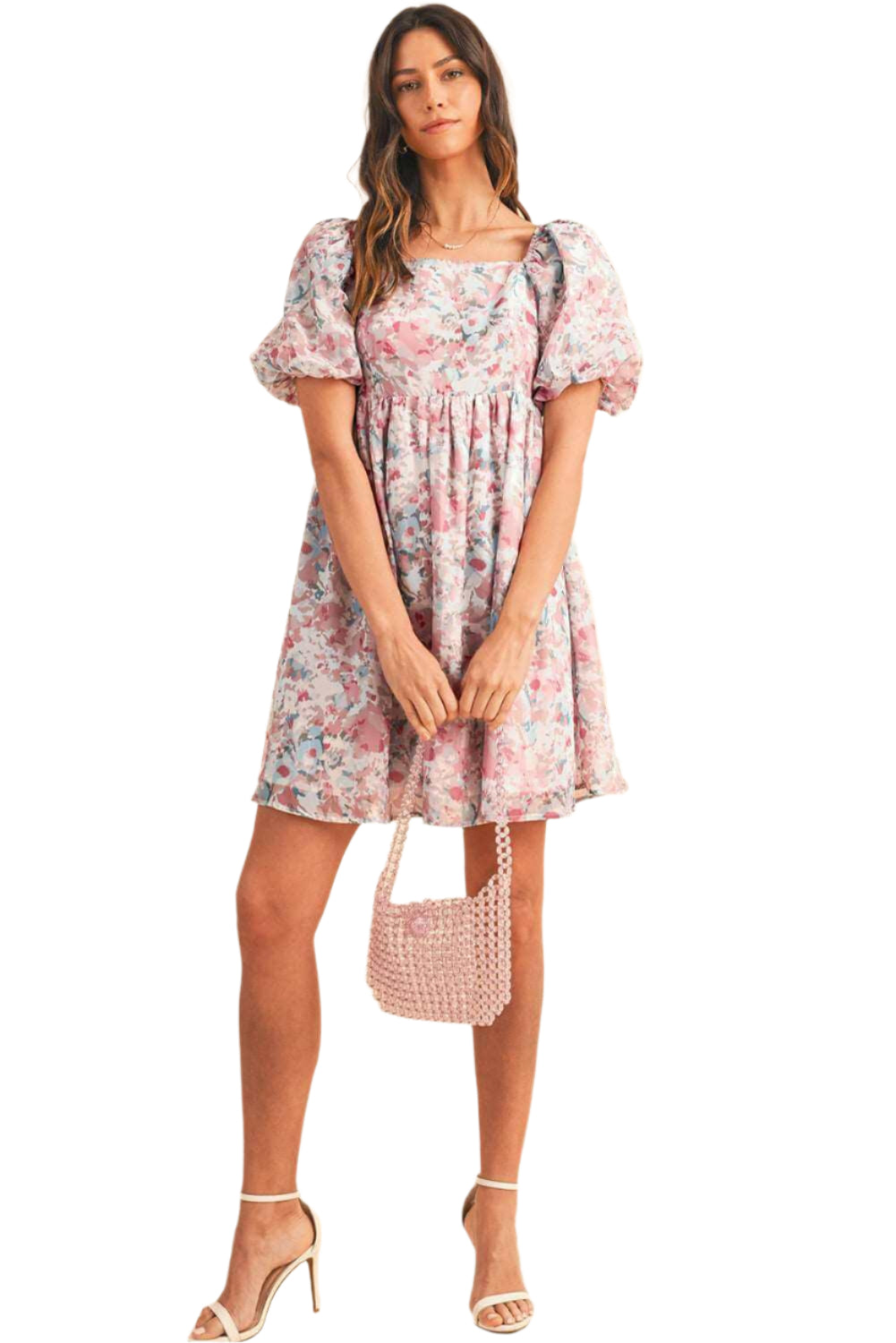 Pink Floral Ruffled Mini Dress - Catherine Martin