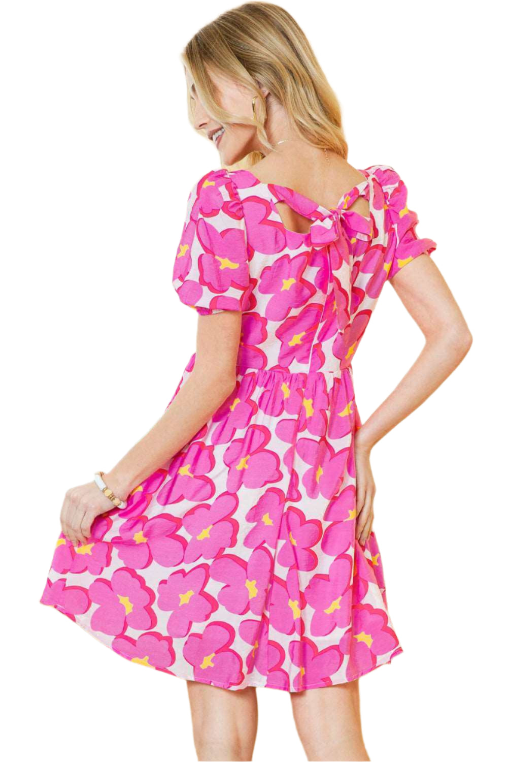 Rose Floral Babydoll Short Dress - Catherine Martin