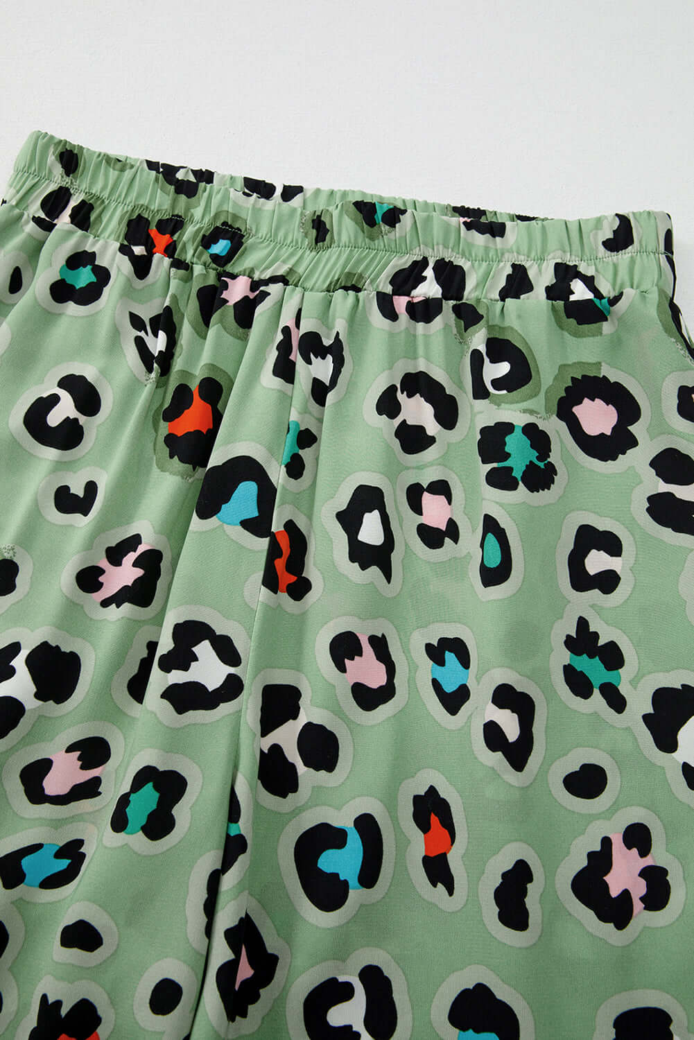 Women's Green Leopard Print Matching Set
