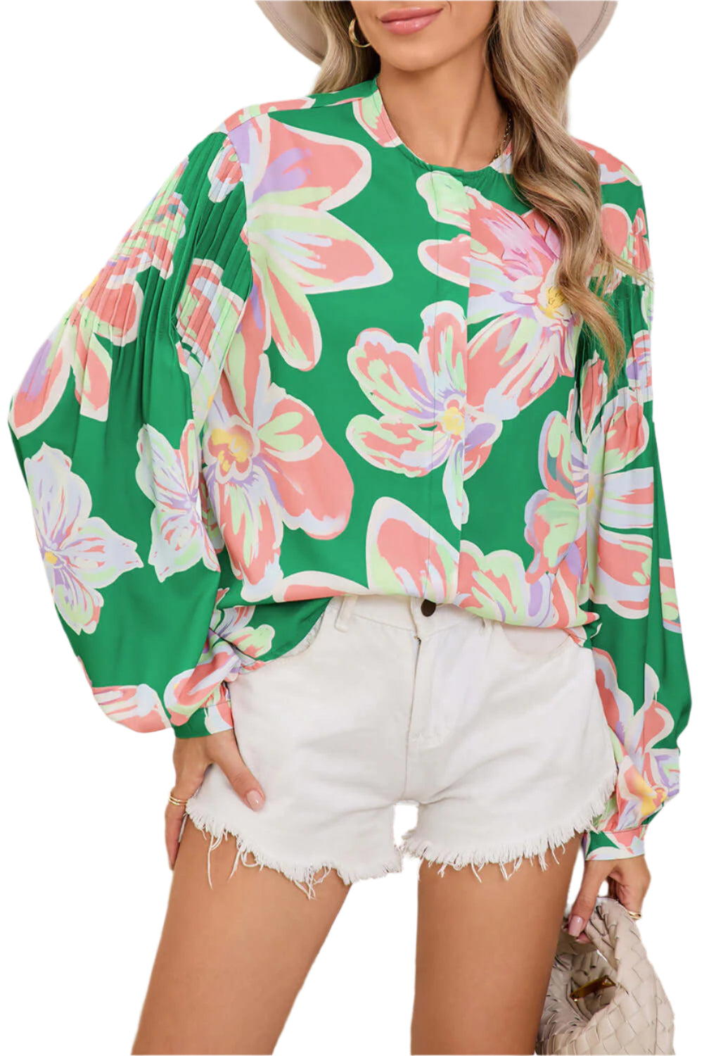 Green Floral Blouse Long Sleeve - Catherine Martin