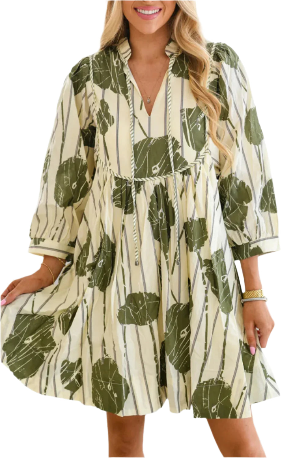 Green Abstract Dress Boho - Catherine Martin