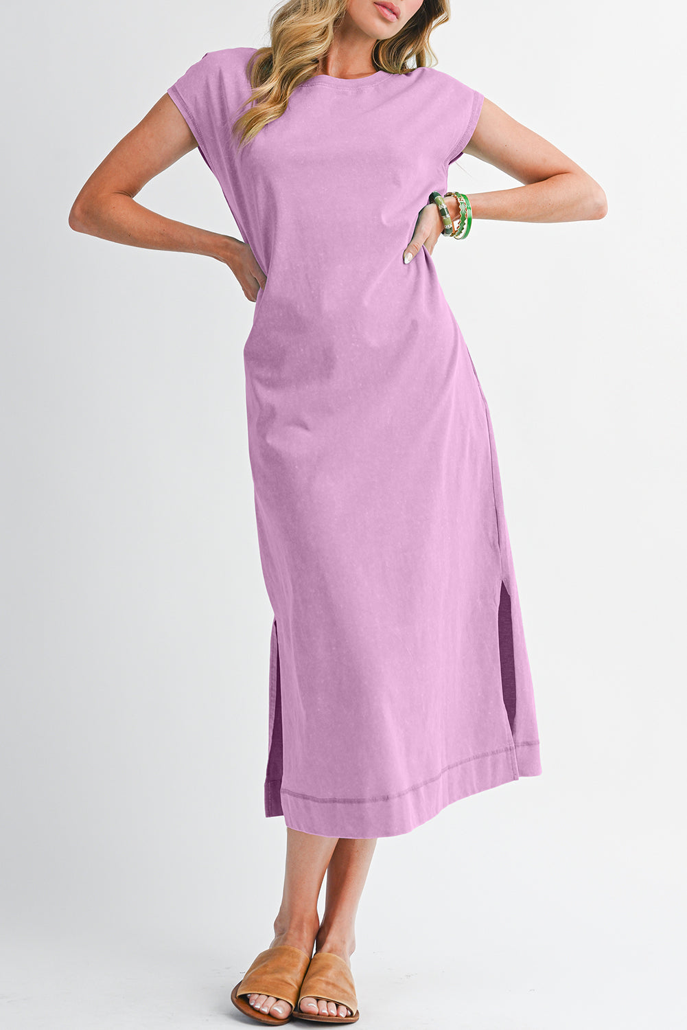 Everyday Cotton Slit Midi Dress