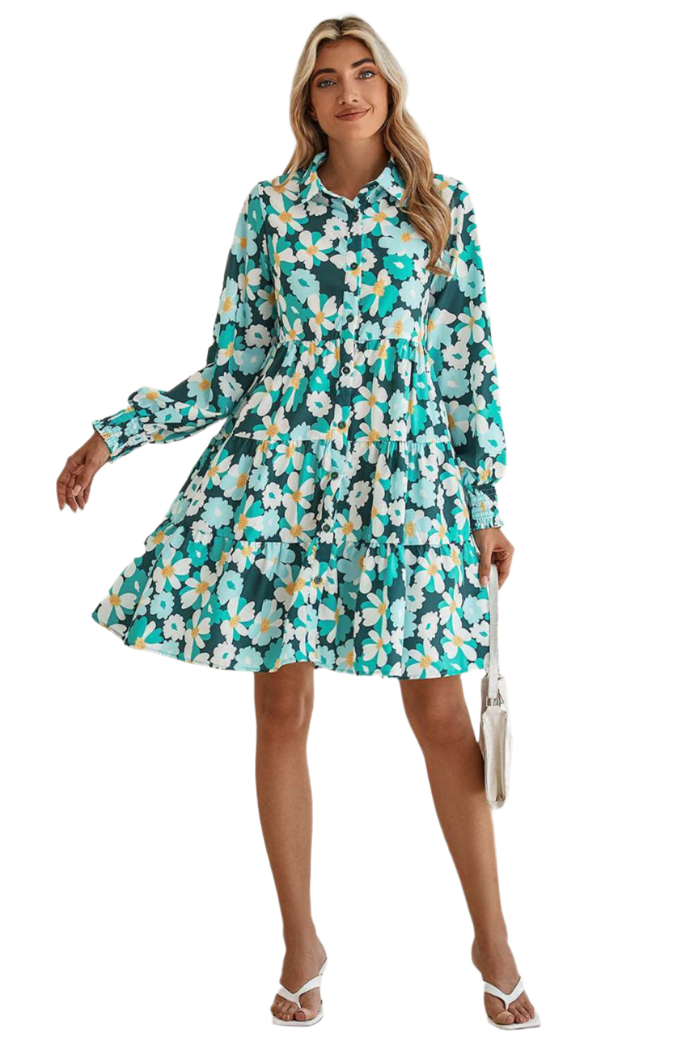 Green Floral Tiered Dress - Catherine Martin