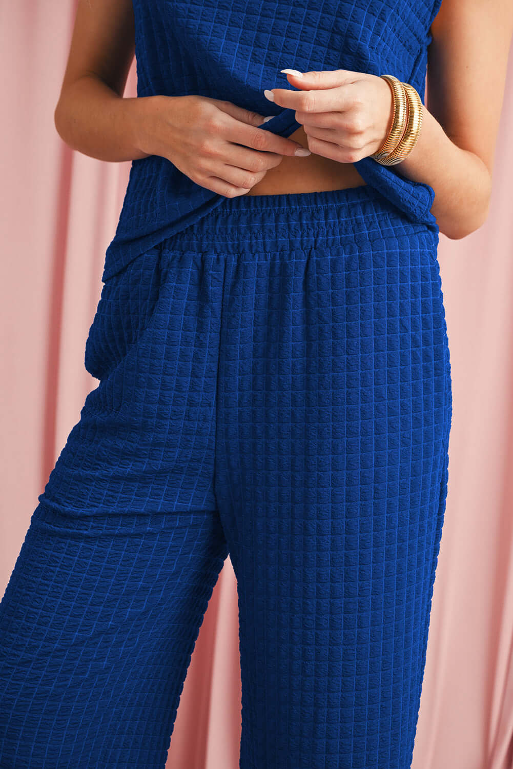 Ocean Breeze Blue Two-Piece Set – vibrant and versatile outfit for beach days and casual wear