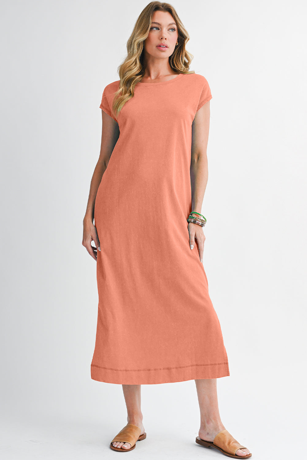 Everyday Cotton Slit Midi Dress