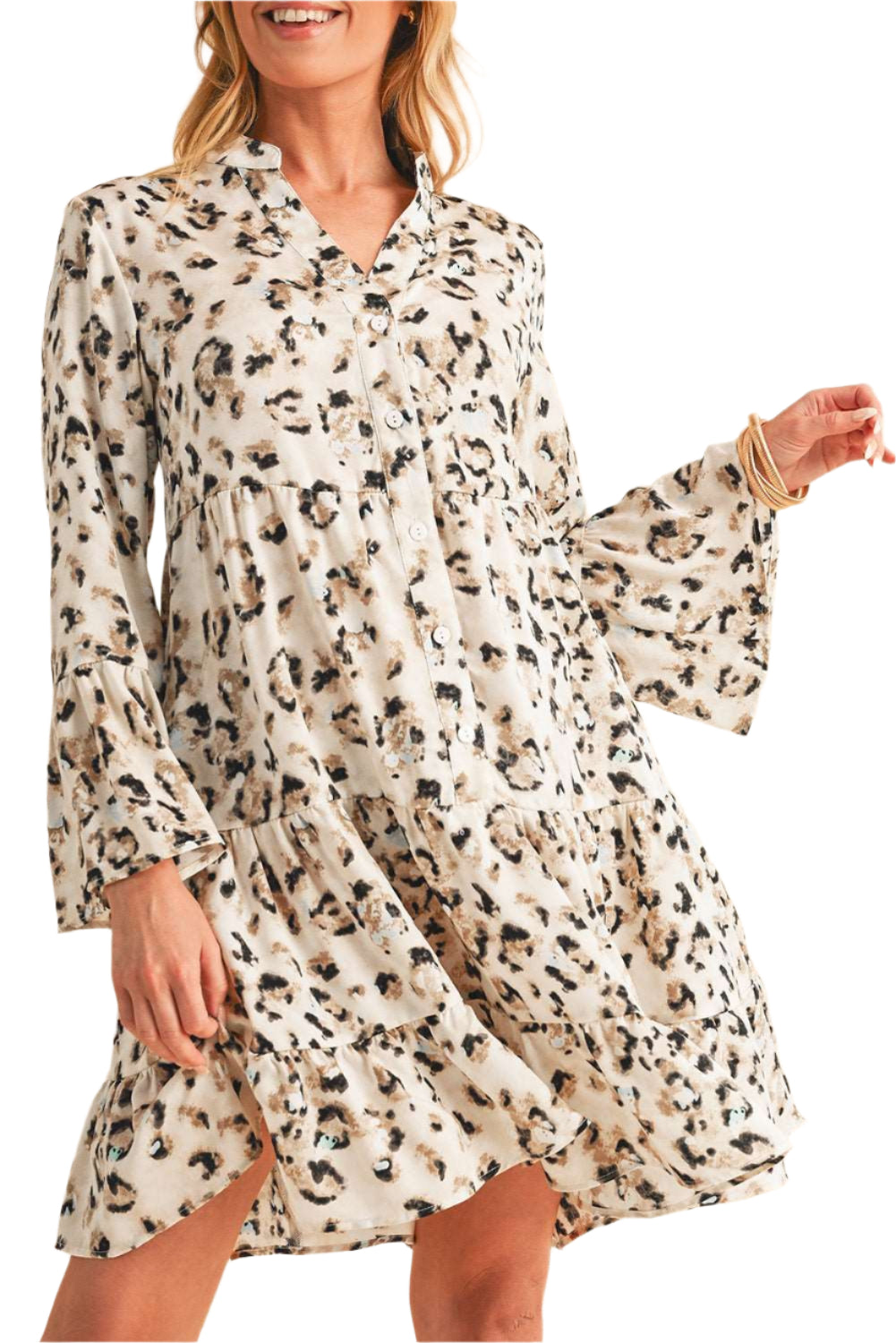 Khaki Leopard Mini Dress - Catherine Martin