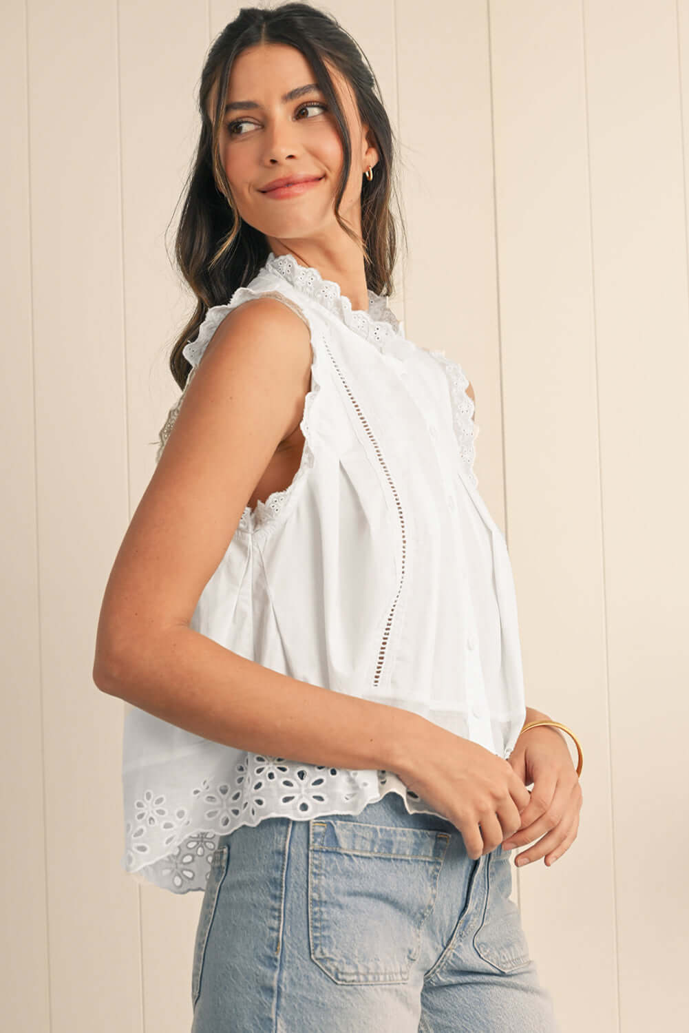 Willow Lace-Trim Eyelet Blouse - Catherine Martin
