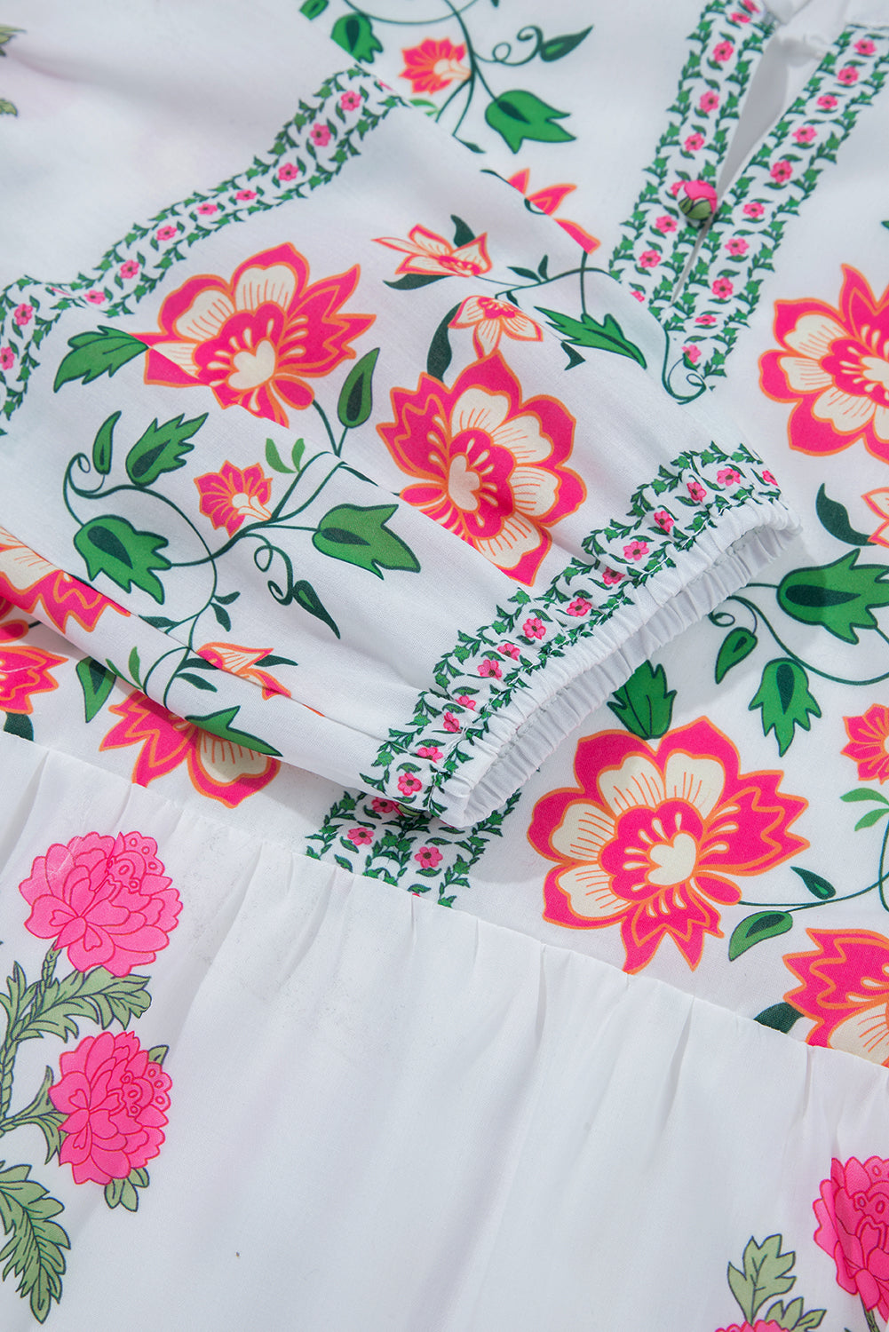 Bright Floral White Maxi Dress