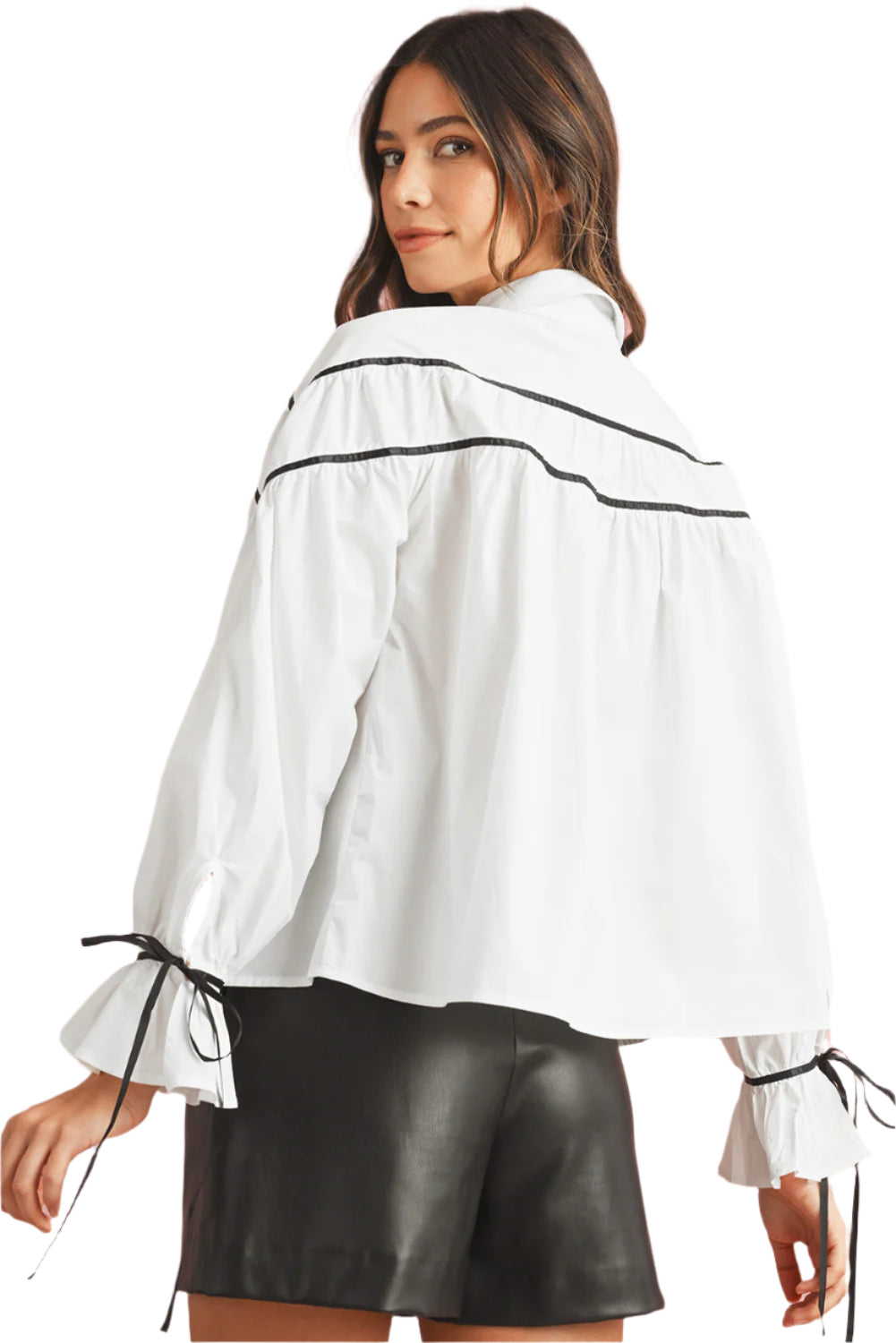 White Bowknot Blouse, back view - Catherine Martin.