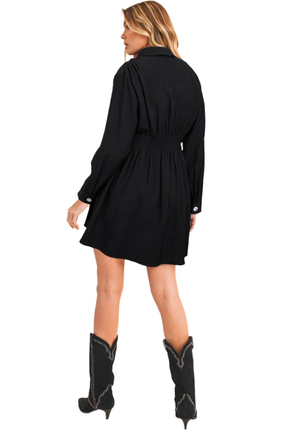 High Waist Black Mini Dress - Catherine Martin