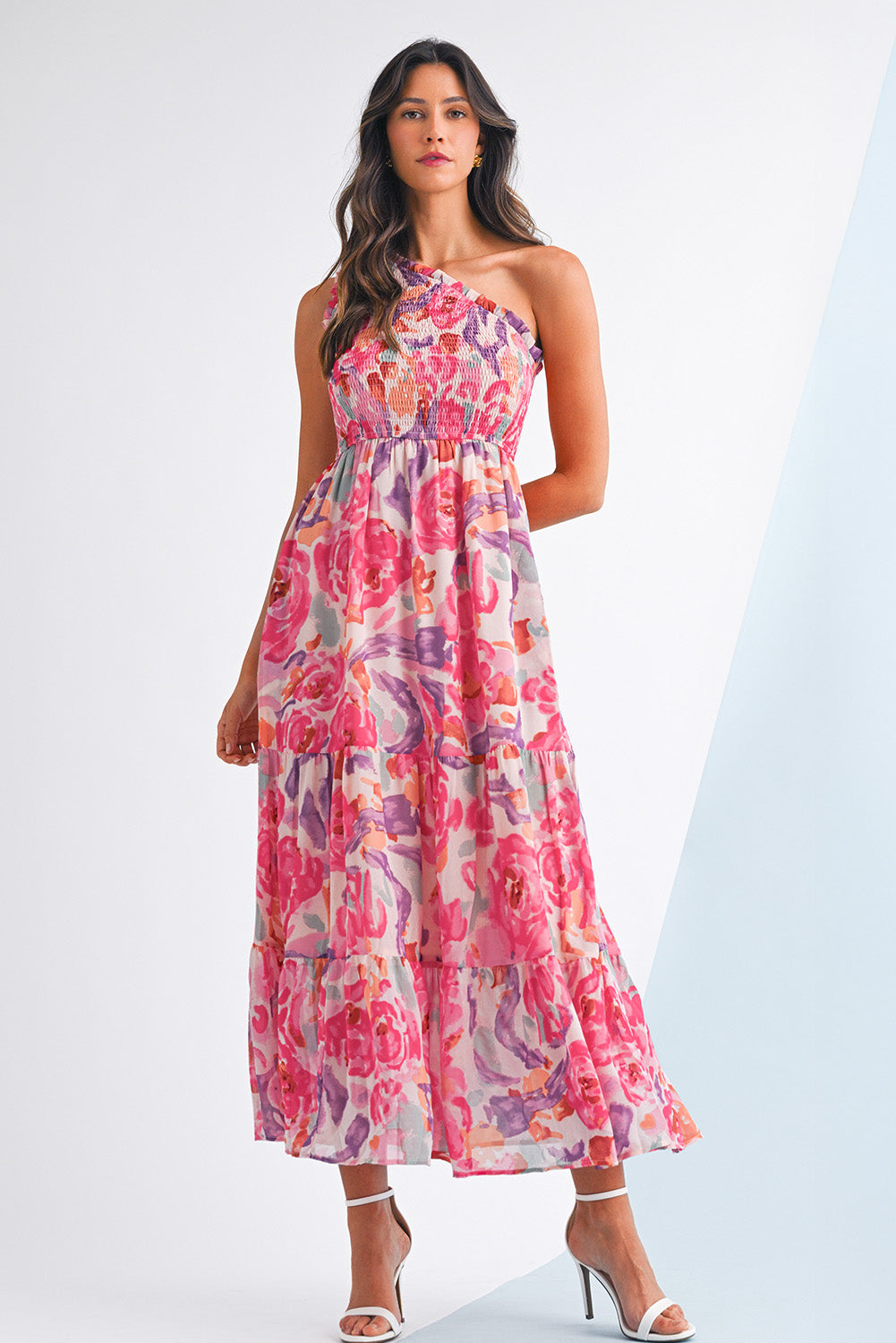 Rosy Sunset One-Shoulder Dress- Catherine Martin