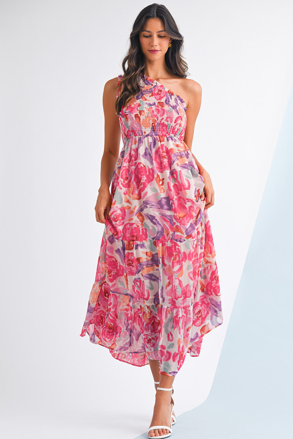 Rosy Sunset One-Shoulder Dress- Catherine Martin