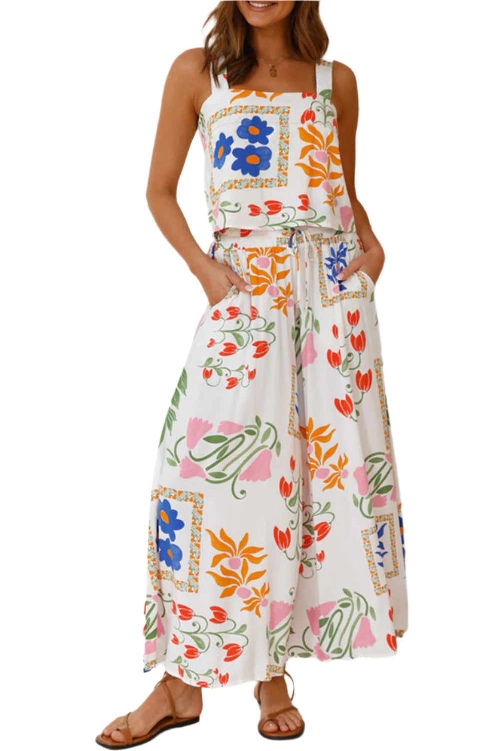 Floral Top And Wide Leg Pants - Catherine Martin
