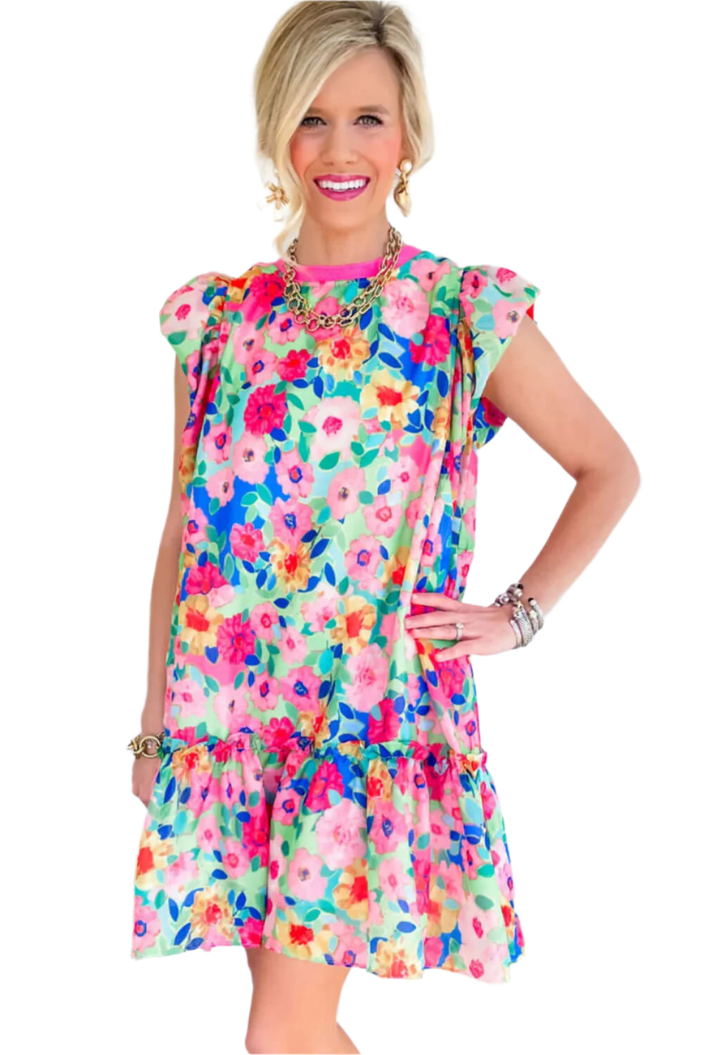 Colorful Mini Dress Cap Sleeve - Catherine Martin