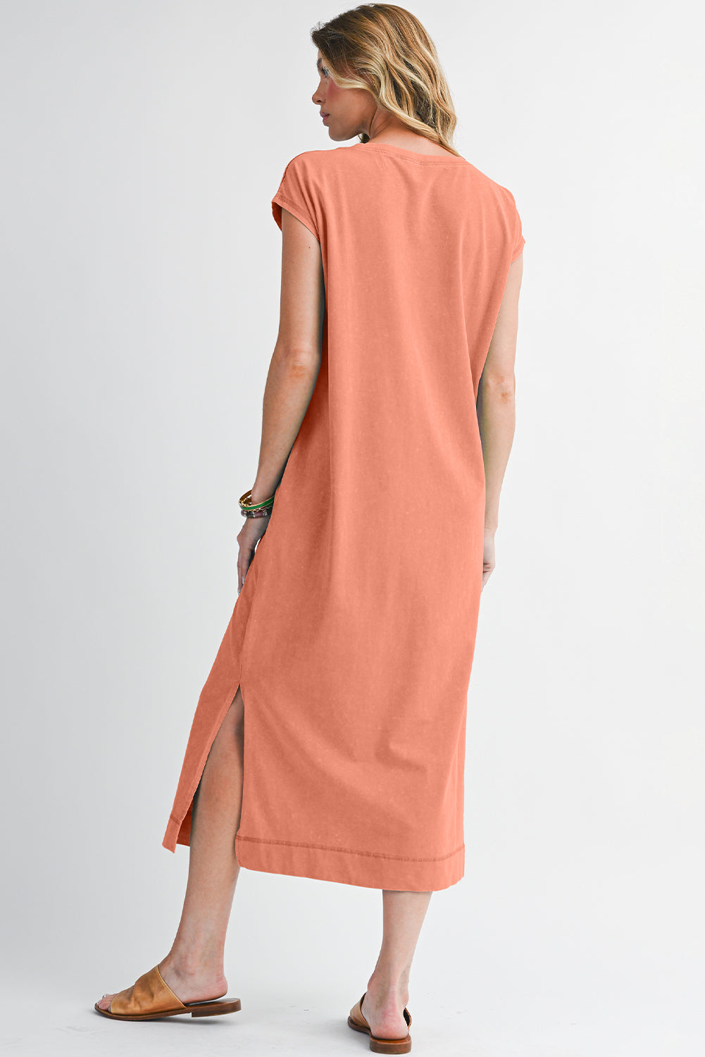 Everyday Cotton Slit Midi Dress