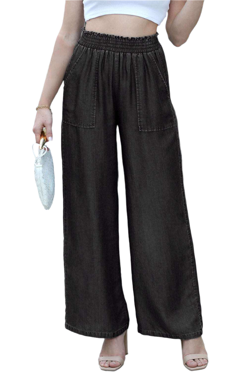 Black High Waist Wide Leg Jeans - Catherine Martin