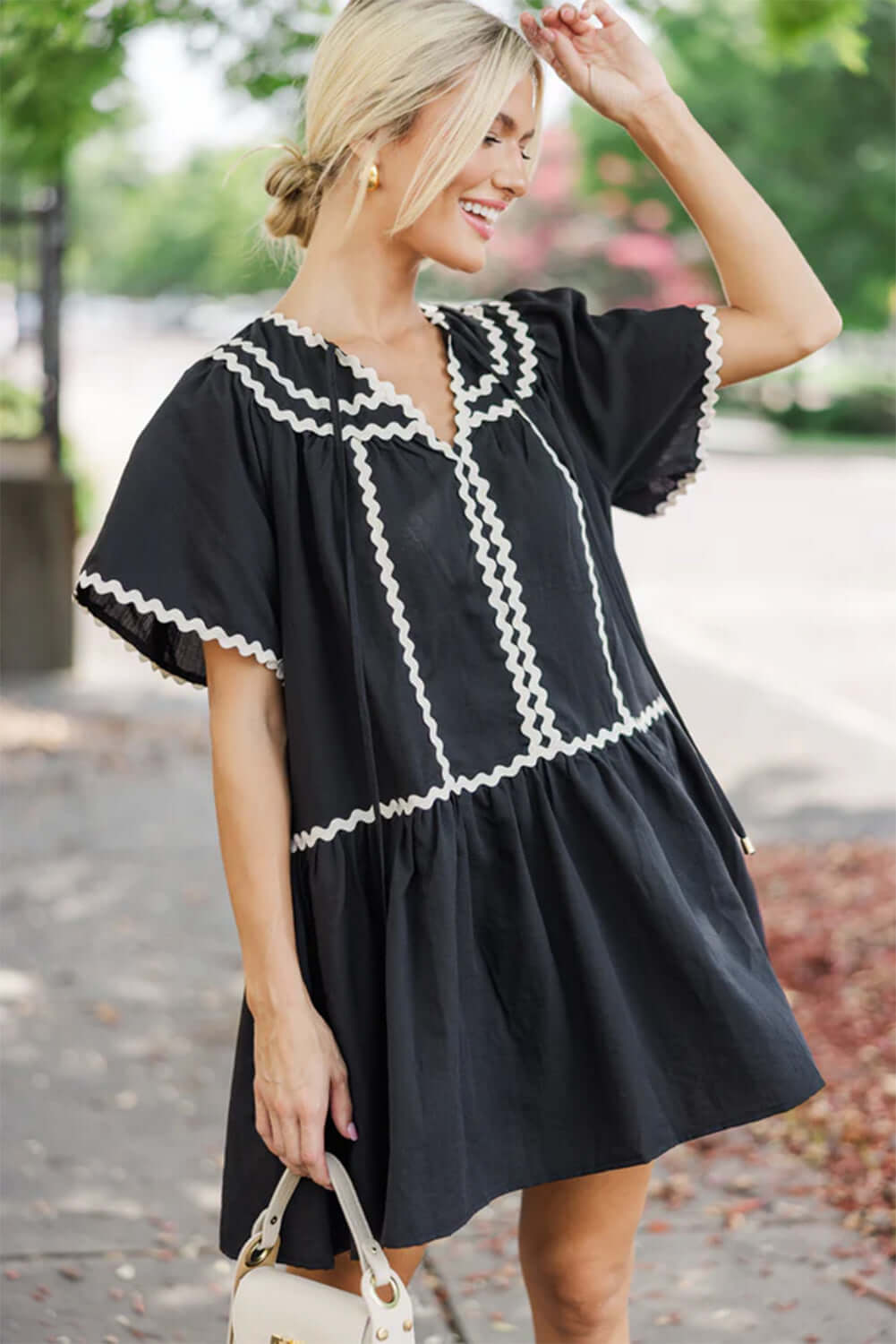 Black and White Ric Rac Dress