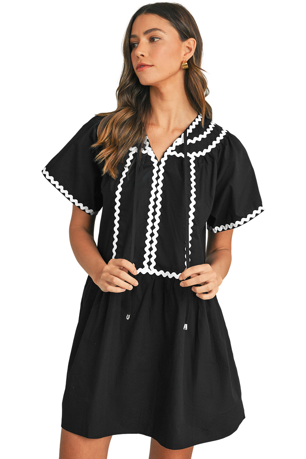 Black and White Ric Rac Dress