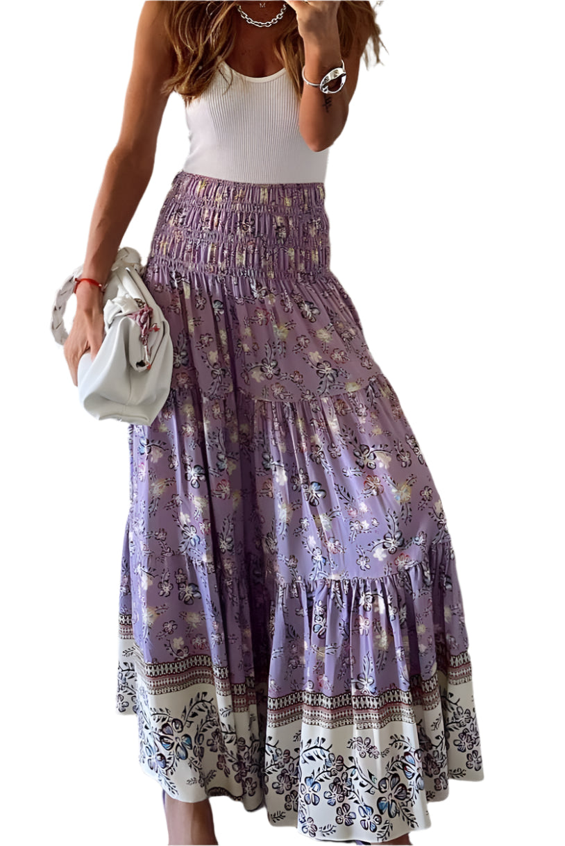 Purple Floral Maxi Skirt - Catherine Martin
