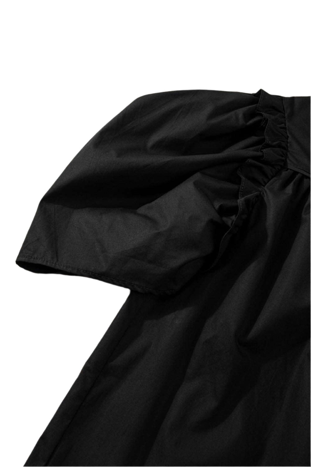 Black Ruched Puff Sleeve Blouse - Catherine Martin