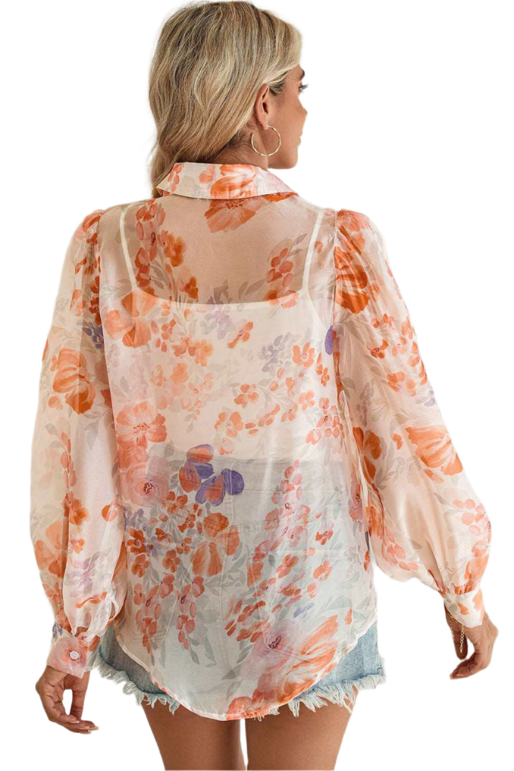 White Floral Print Loose Shirt - Catherine Martin