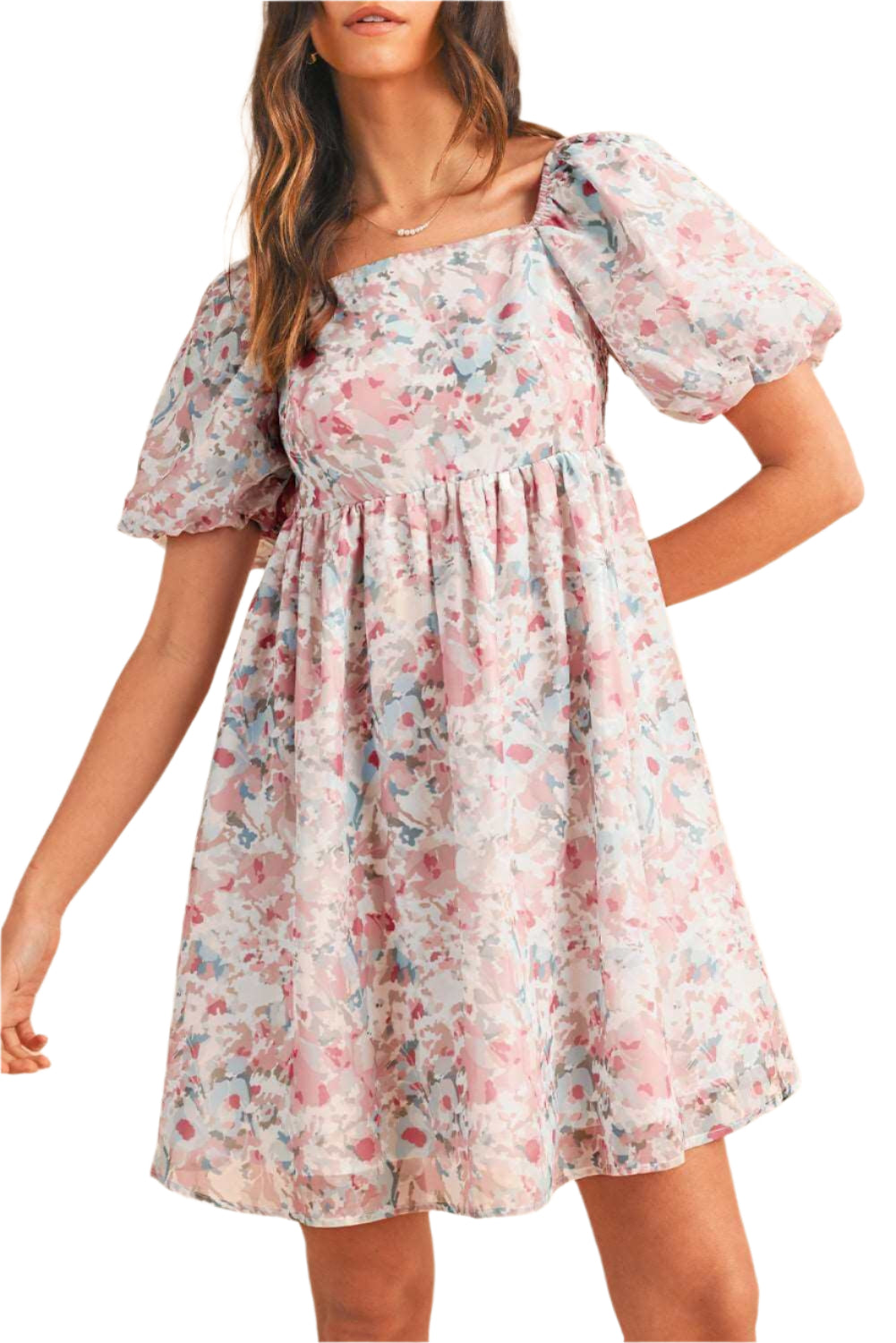 Pink Floral Ruffled Mini Dress - Catherine Martin