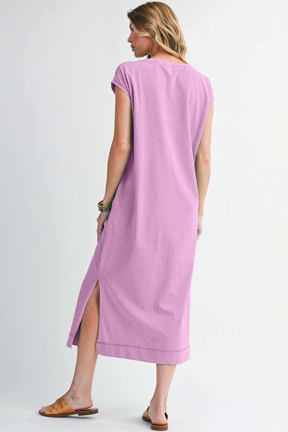 Everyday Cotton Slit Midi Dress