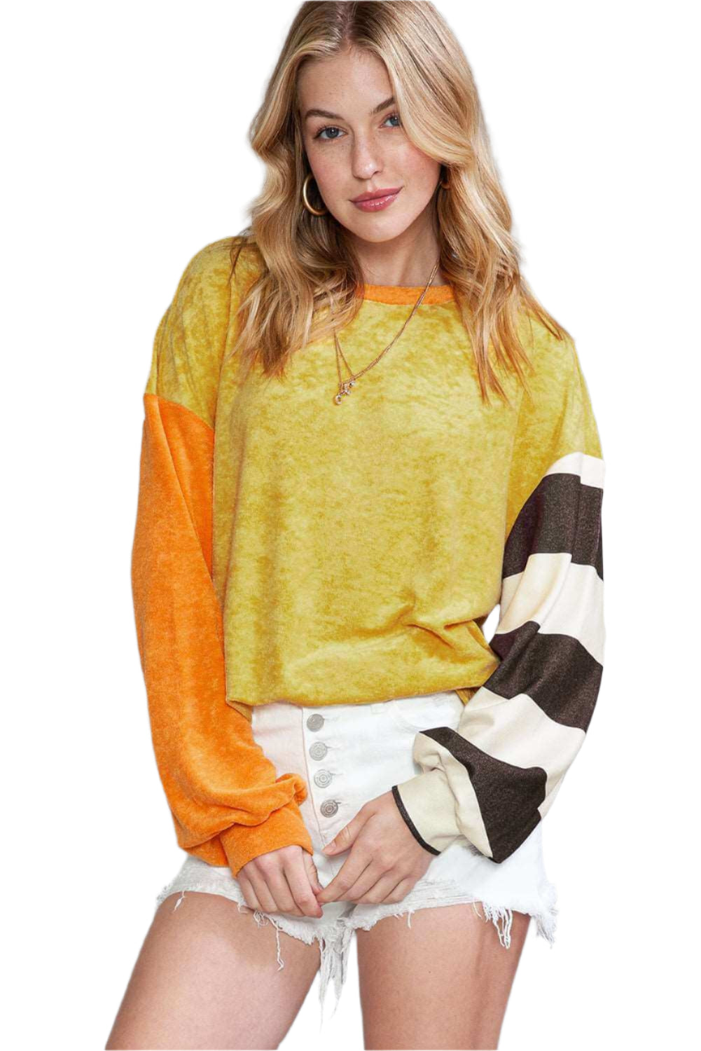 ginger patchwork striped top