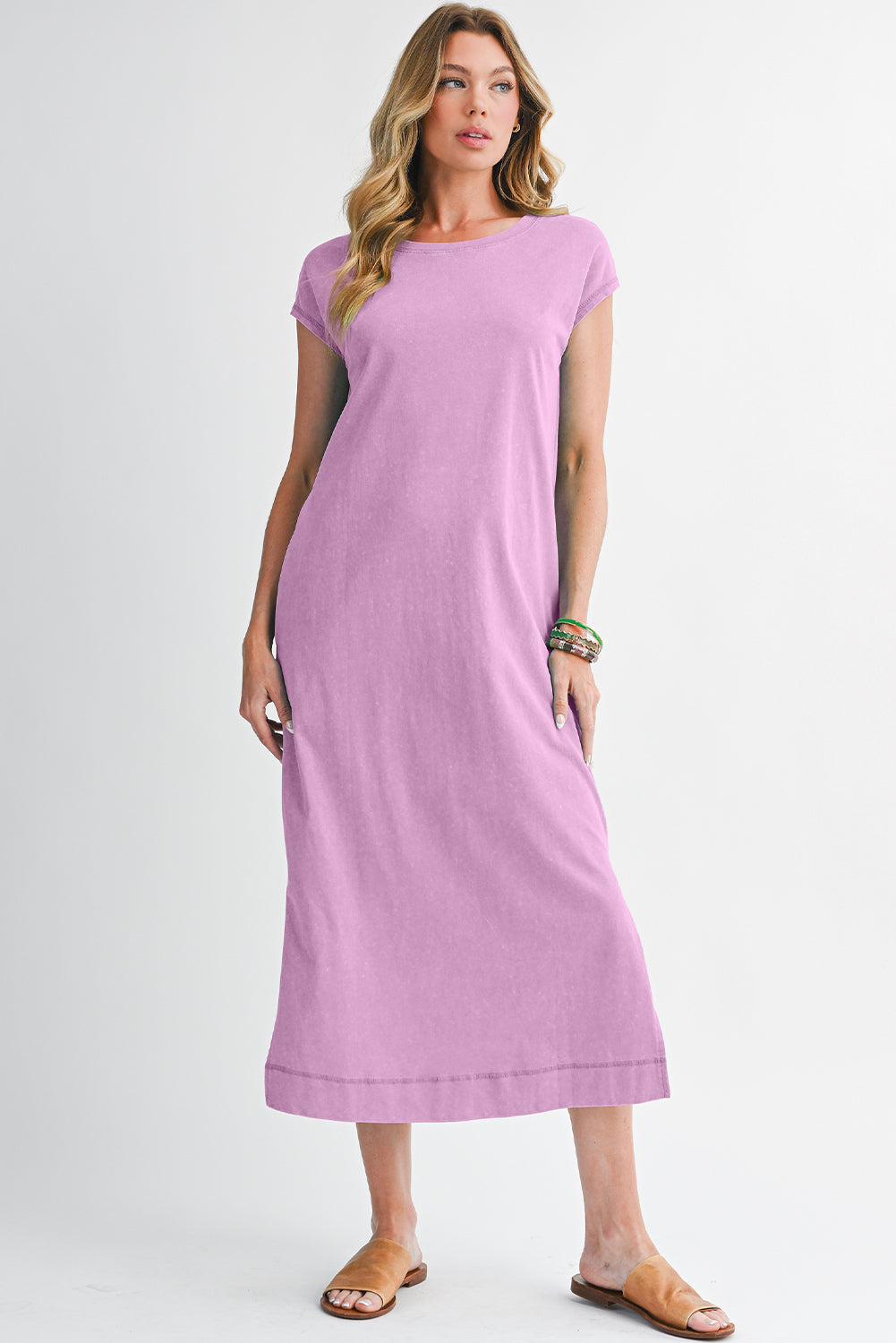 Everyday Cotton Slit Midi Dress
