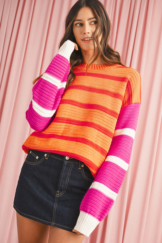 Colourful Striped Knit Jumper for Women - Catherine Martin
