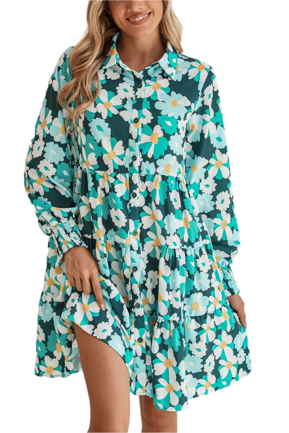 Green Floral Tiered Dress - Catherine Martin