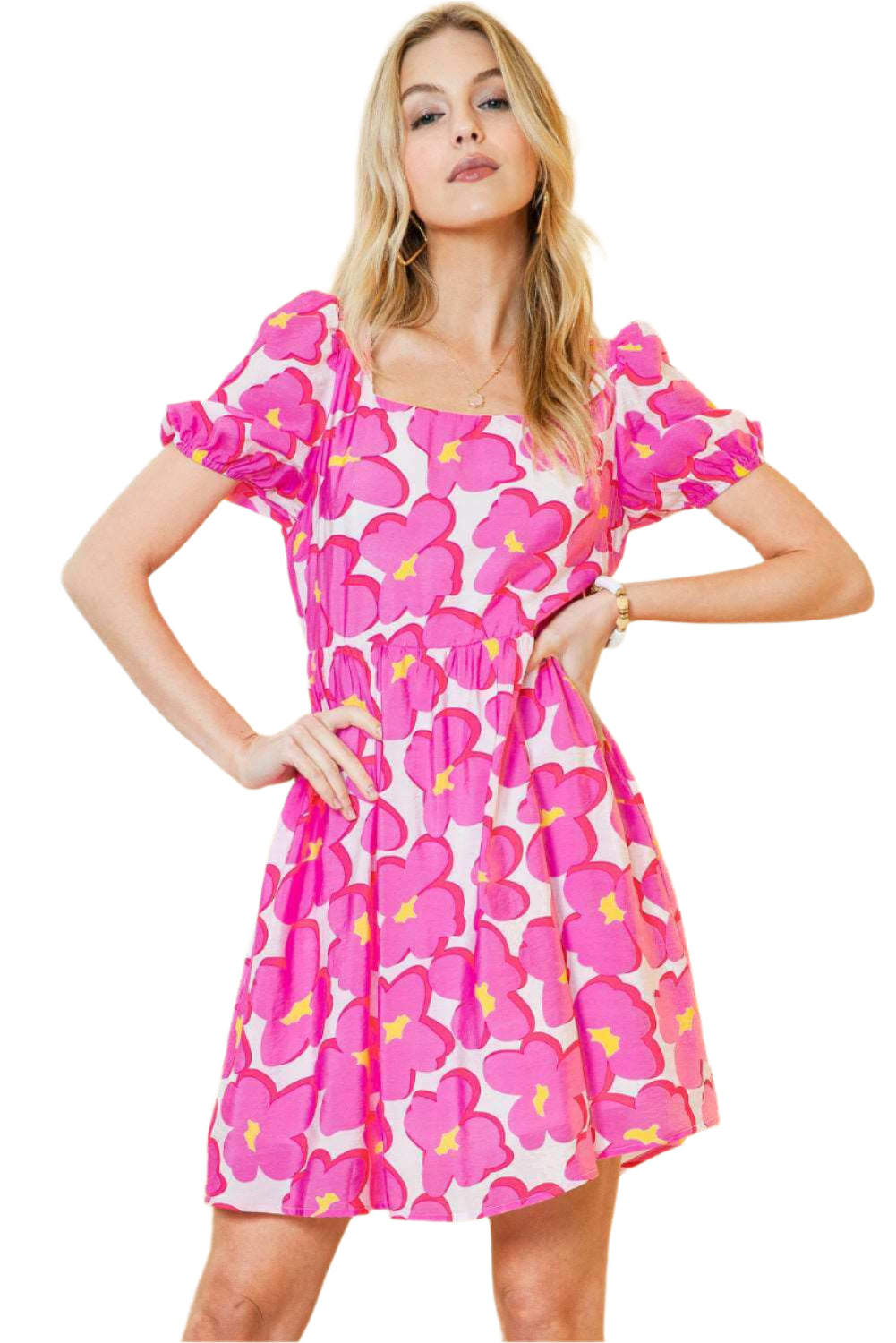 Rose Floral Babydoll Short Dress - Catherine Martin