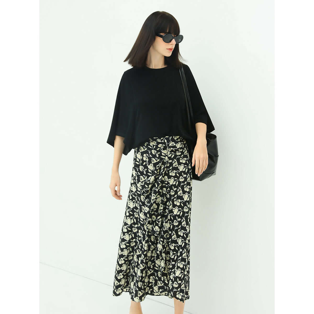 Cocobella Floral Black Wrap Skirt -2