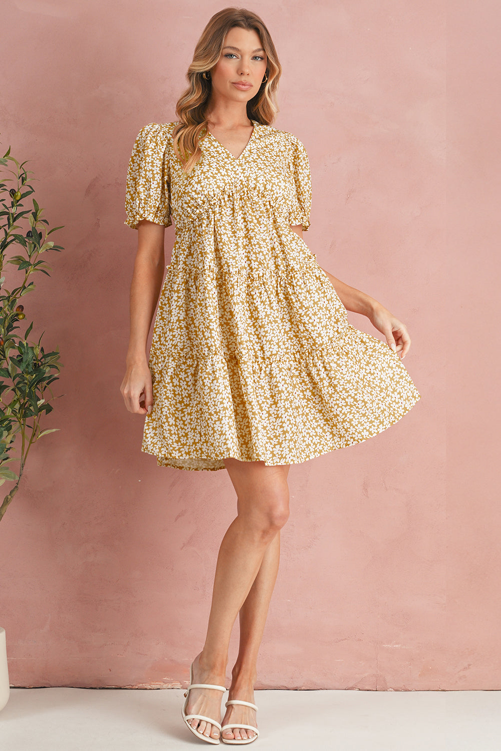 Floral Tiered Mini Dress