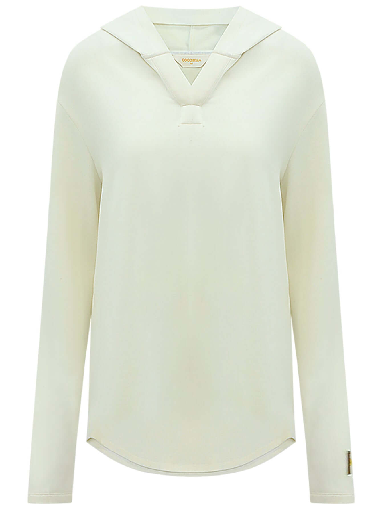 Fresh Soul White Hooded Sweater with Patch Details-3